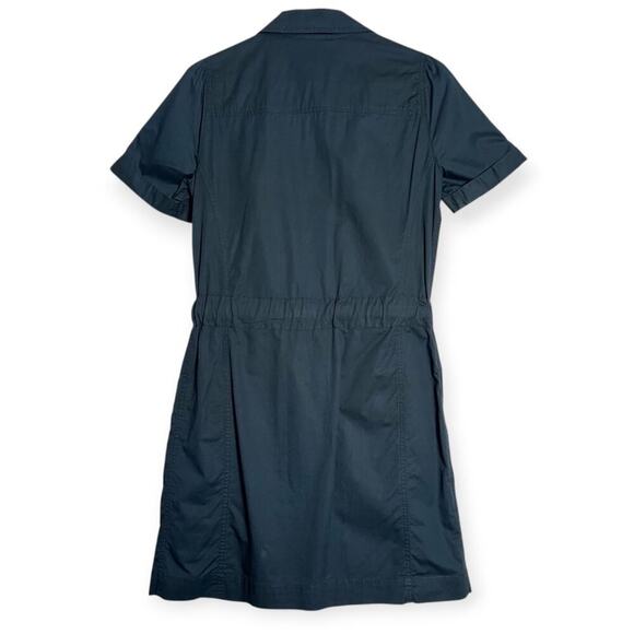 Comptoir Des Cotonniers Button Front Cotton Mini Dress FR 38 US 6 NAVY Belted SS - Picture 2 of 13